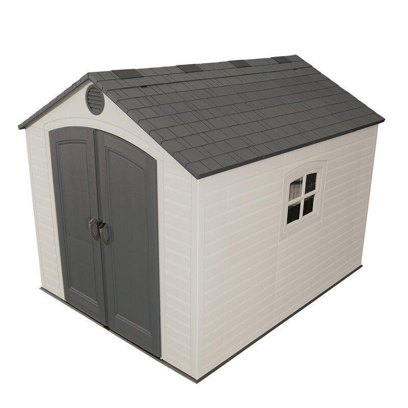 8 Ft. W x 10 Ft. D Plastic Traditional Storage Shed