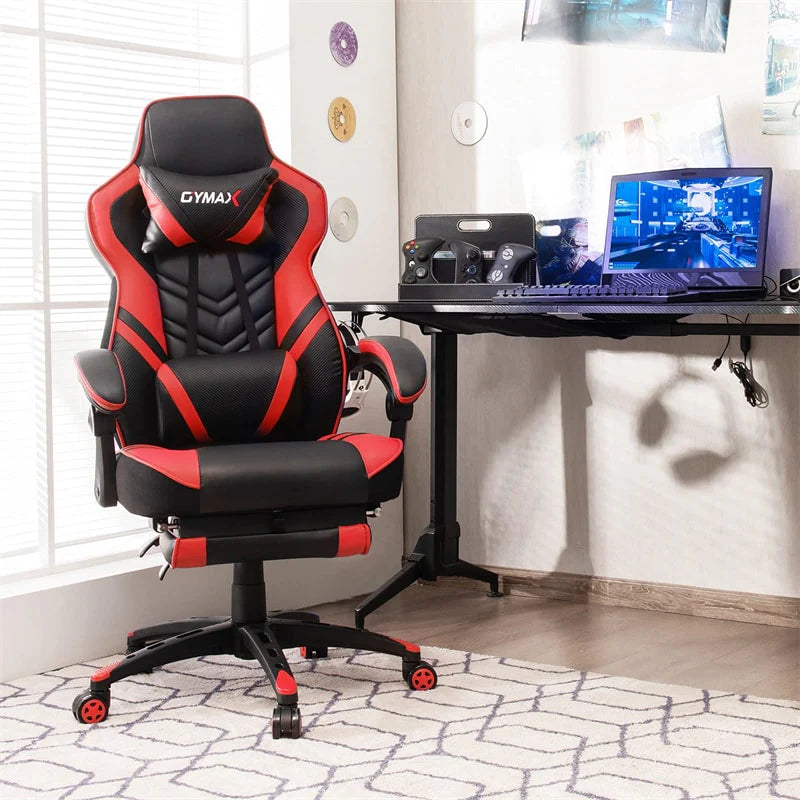 Ergonomic Gaming Chair Recliner with Footrest. Linkage Armrests & Lumbar Support. Big Wide High Back Swivel Video Gaming Office Computer Chair