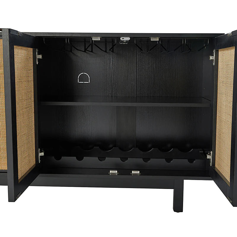 Otmar 63¡° Wide Natural Rattan Mesh Multi-Purpose Sideboard