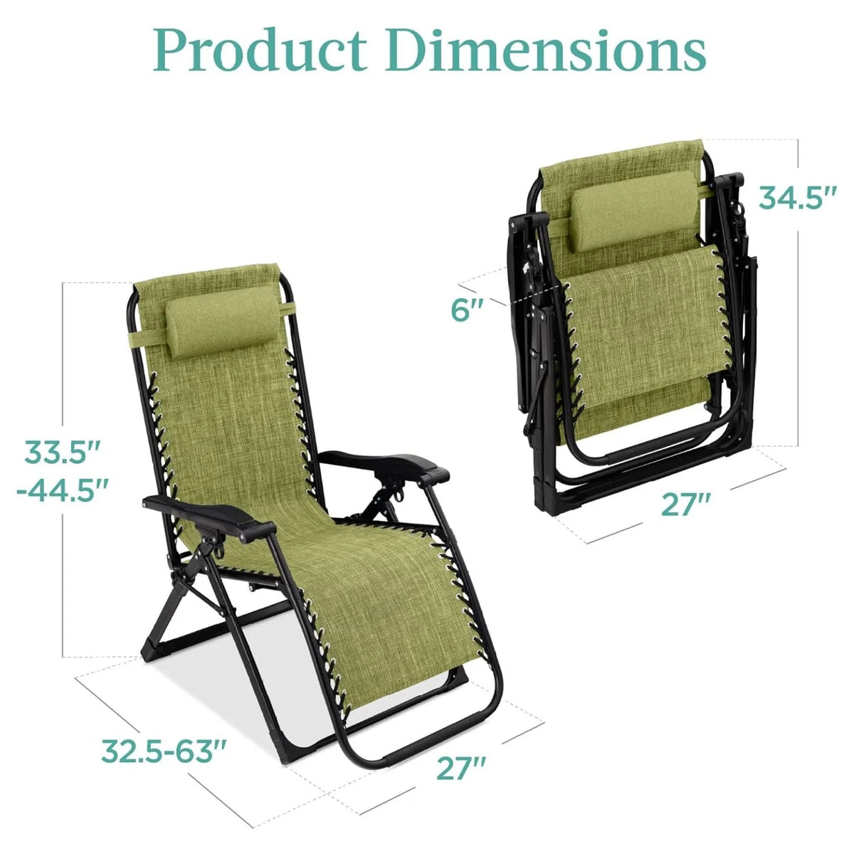 Oversized Chair. Folding Outdoor Patio Recliner. XL Anti Gravity Lounger W/Removable Cushion. Cup Holder. Side Tray. 350 lb Capacity - Taupe