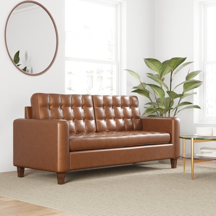 Milton 76 Vegan Leather Square Arm Sofa