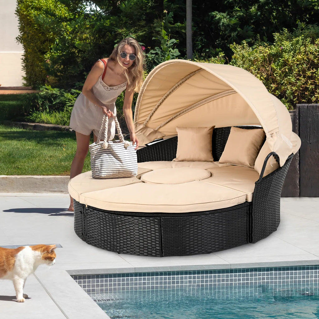 Antashia 70'' Wide Outdoor Patio Daybed with Cushions