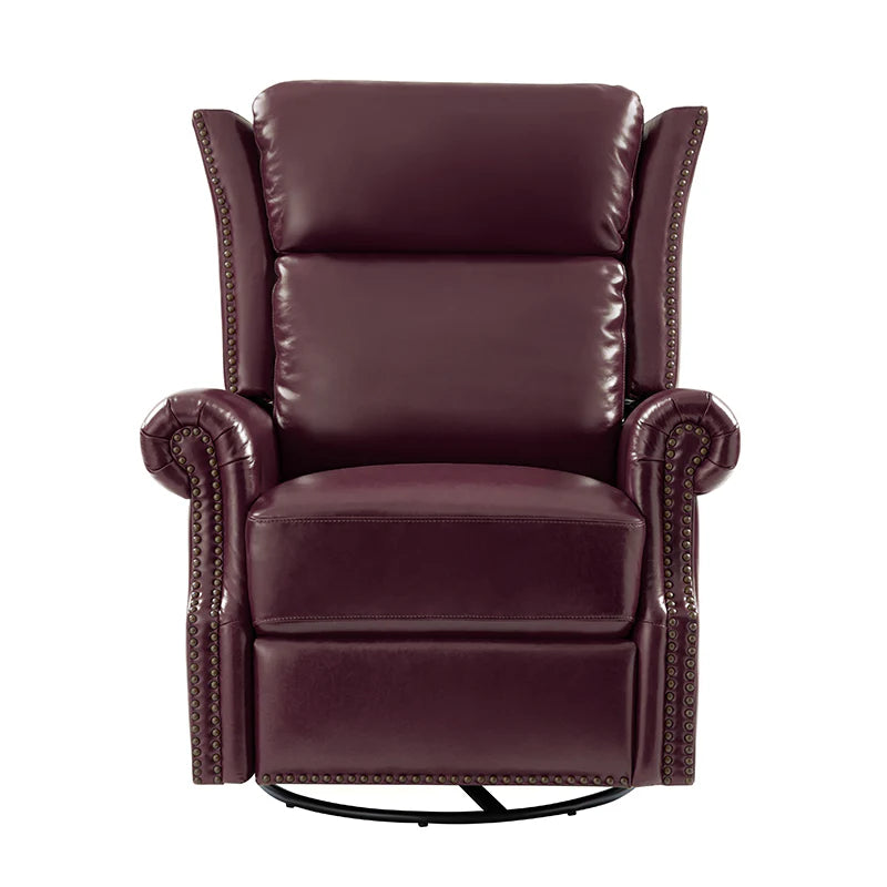 Martina Genuine Leather Manual Swivel Glider Recliner