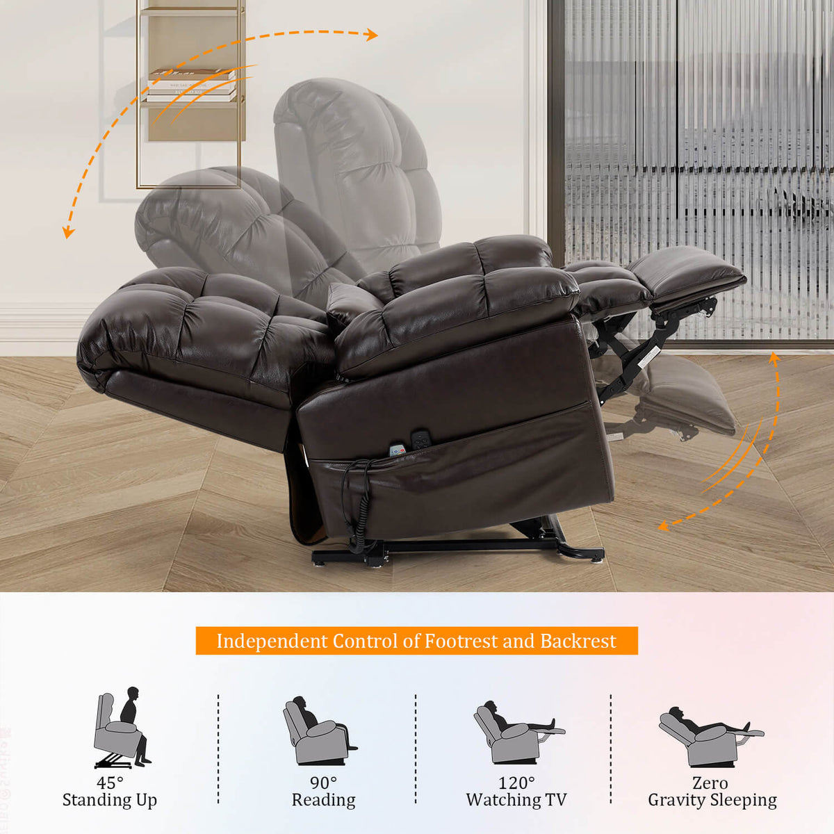 Zero Gravity Power Lift Recliner Chair. Three Motor