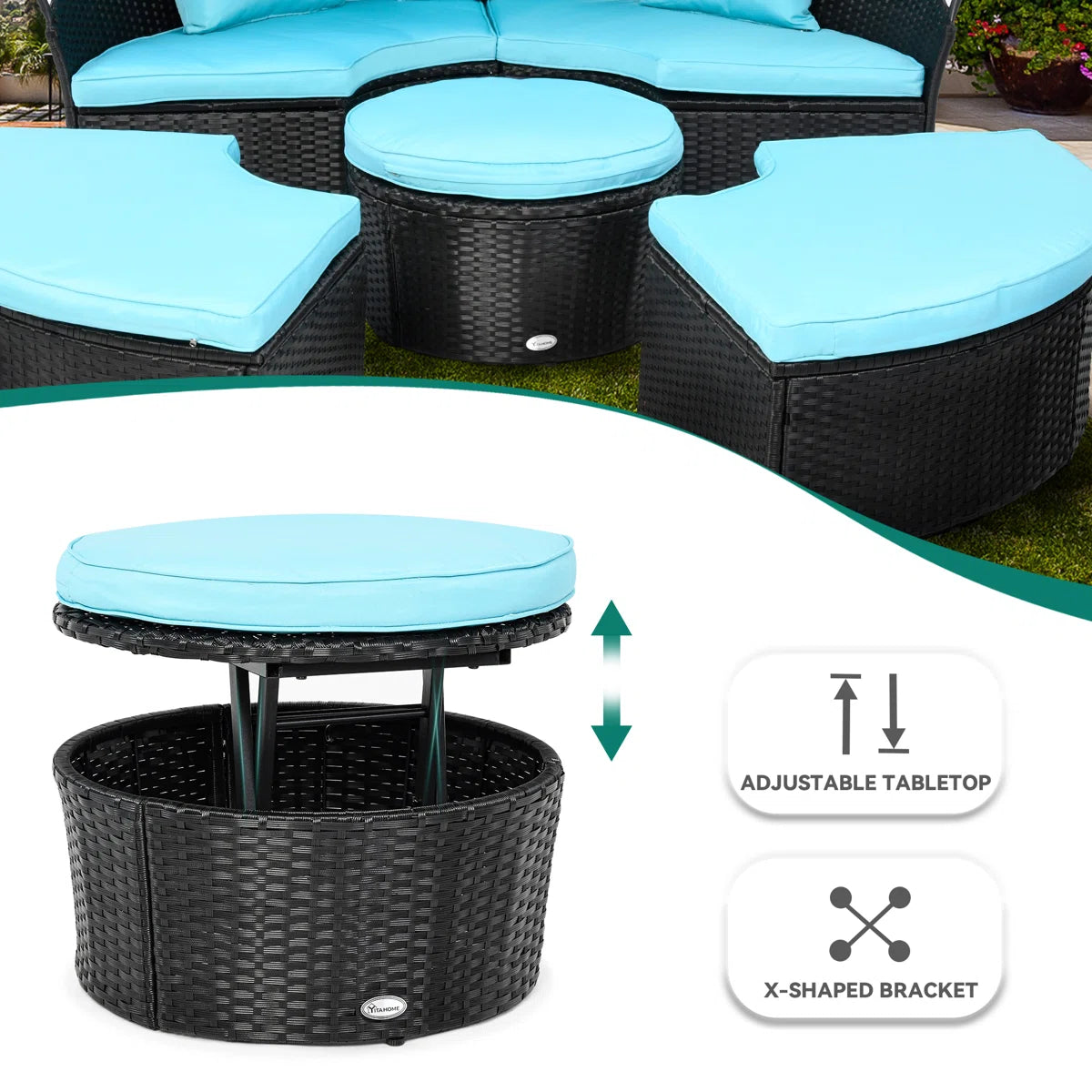 Antashia 70'' Wide Outdoor Patio Daybed with Cushions