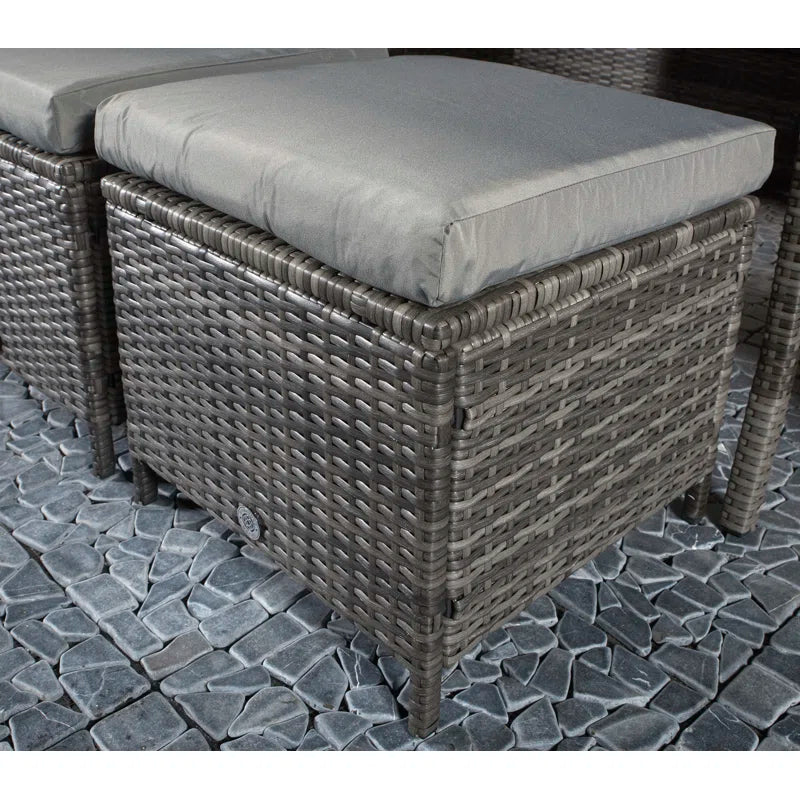 Camila Wicker 9 - Person Garden Lounge Set with Cushions