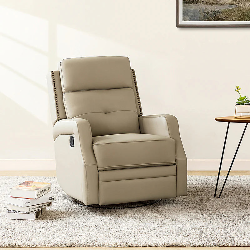 Benito 28.74 Wide Genuine Leather Swivel Rocker Recliner