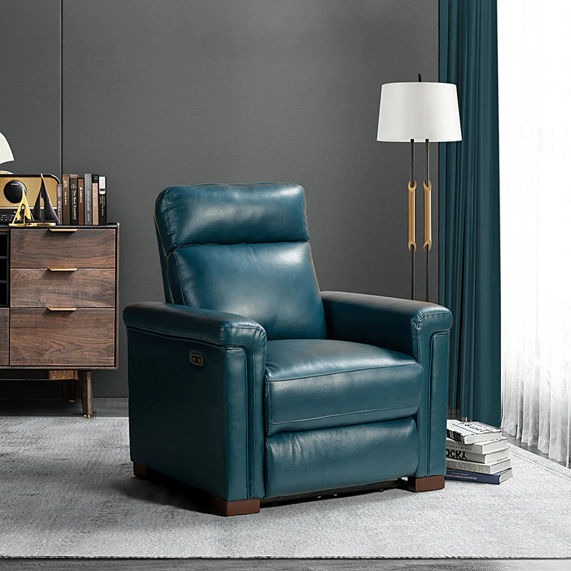 Lea 36.02 Wide Genuine Leather Power Recliner