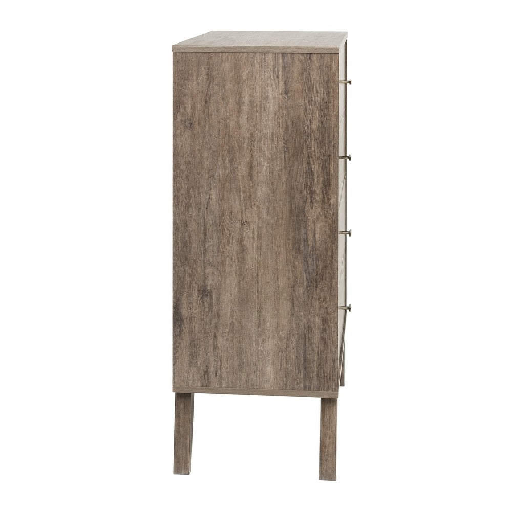 Prepac Milo Mid-Century Modern 4 Drawer Chest of Drawers. Contemporary Bedroom Furniture. Small Dresser for Bedroom