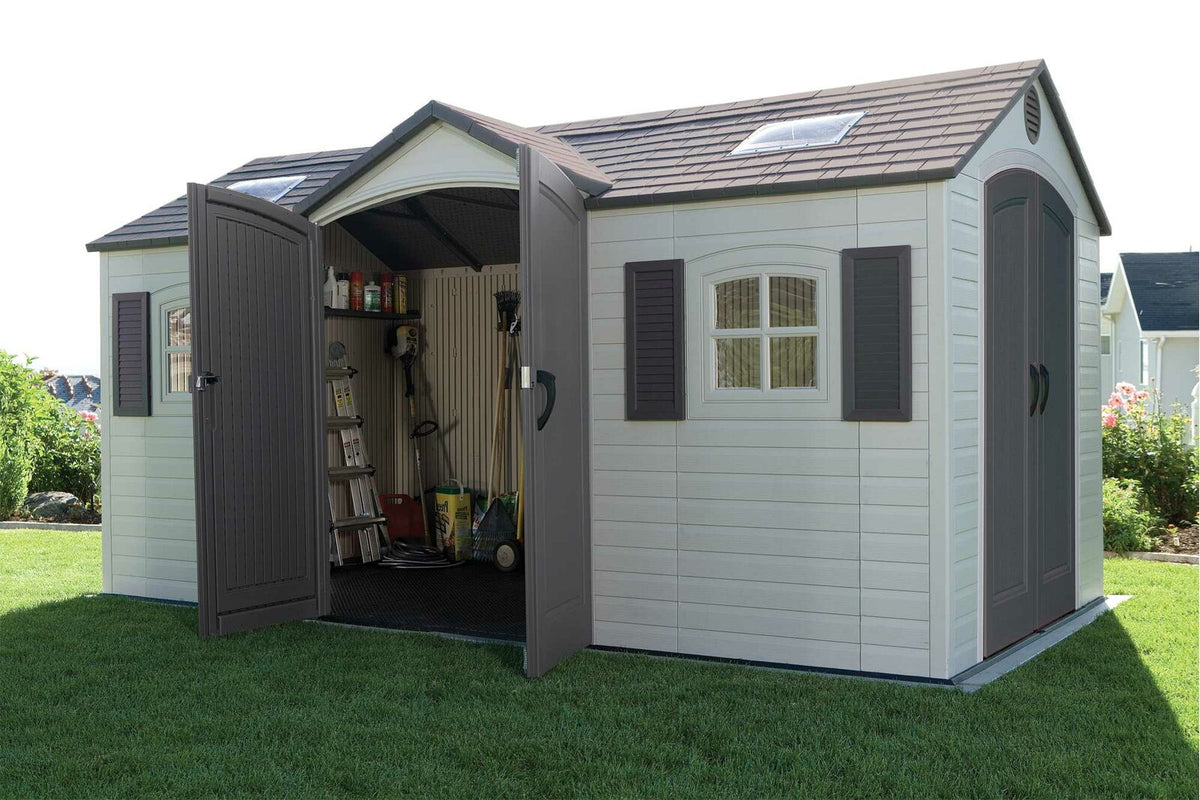 Dual Entry 15 ft. W x 8 ft. D Plastic Storage Shed