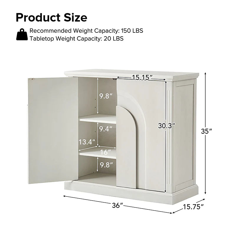 Lorenz 35 Tall 2 - Door Accent Cabinet With Adjustable Shelves