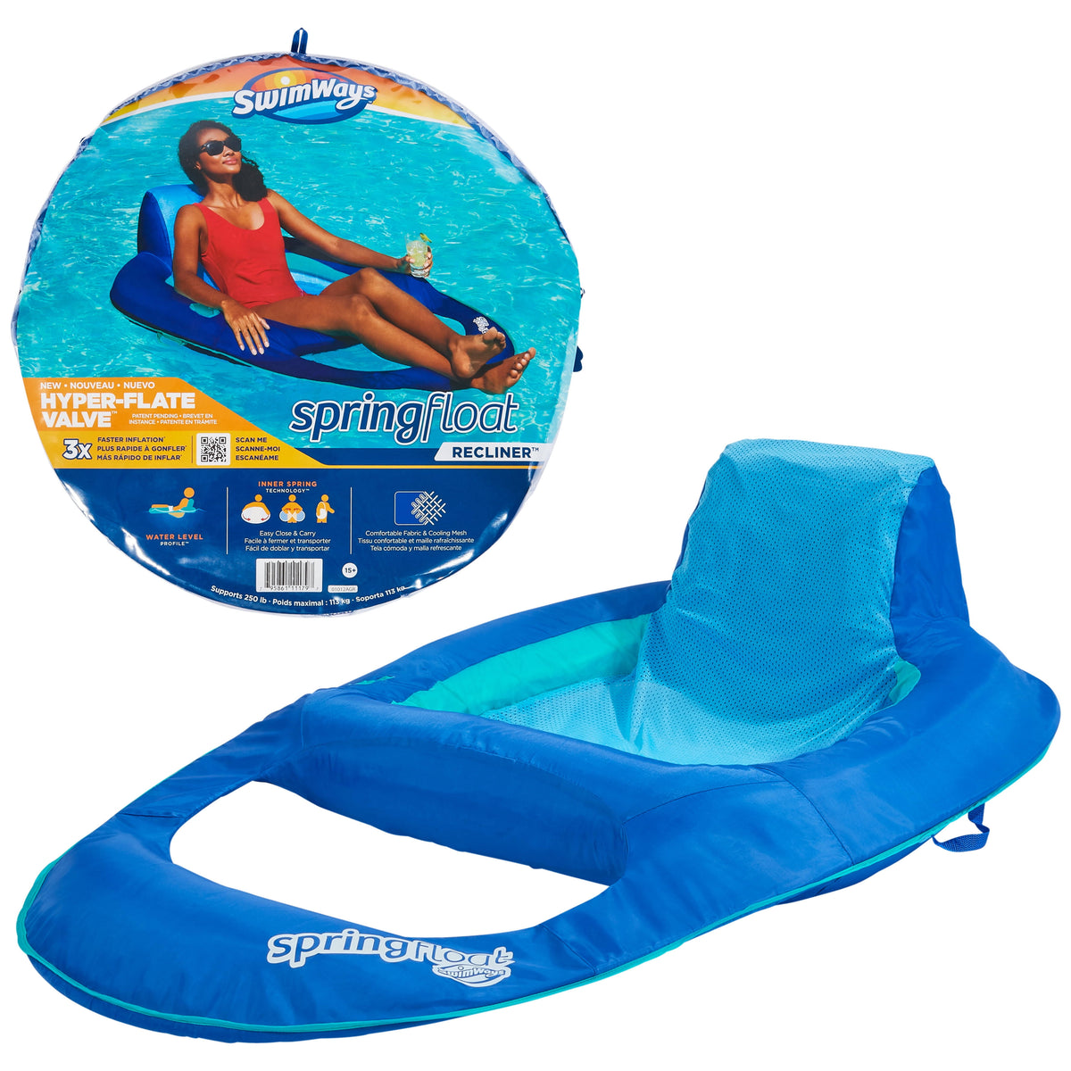 Swimways Spring Float Recliner - Blue