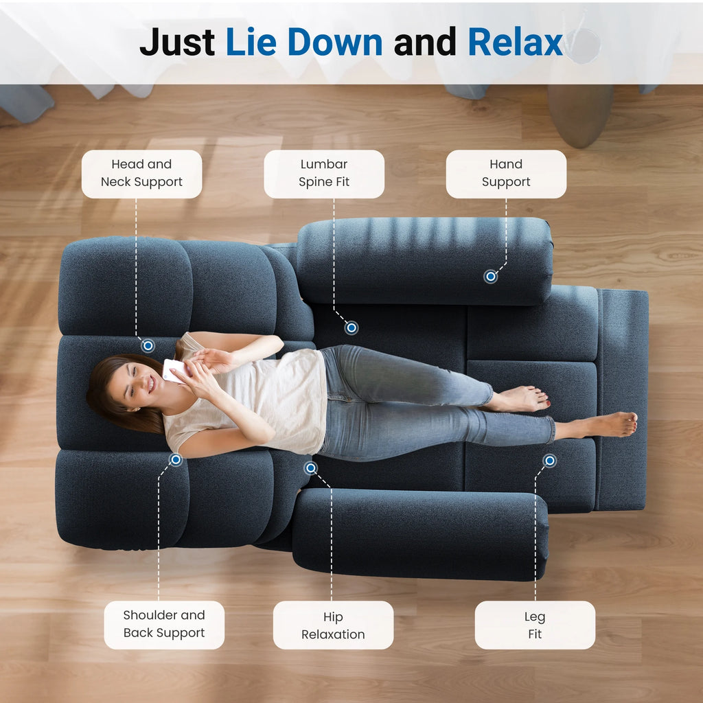 Power Recliner Chair. Electric Recline Sofa Chair for Adults with USB Port. Comfy Teddy Fleece Adjustable Cloud Sofa. Tool - Free Setup. Beige White