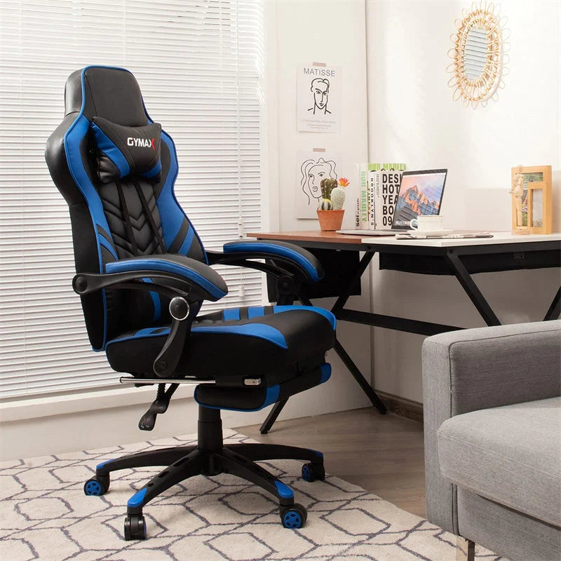 Ergonomic Gaming Chair Recliner with Footrest. Linkage Armrests & Lumbar Support. Big Wide High Back Swivel Video Gaming Office Computer Chair