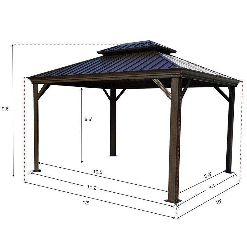 Dahlin Hardtop 12 Ft. W X 10 Ft. D Aluminum Patio Gazebo