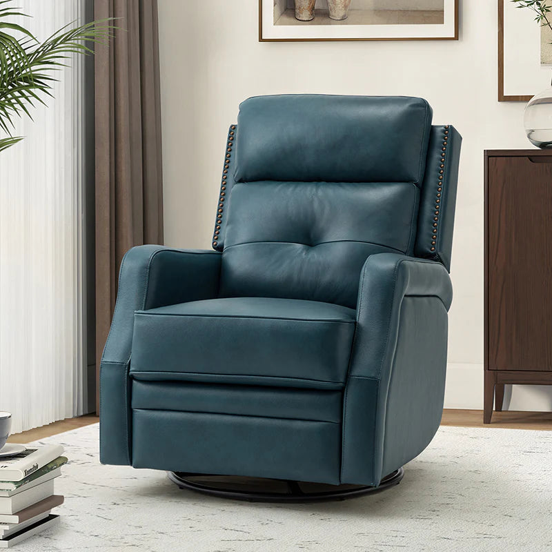 Benito 28.74 Wide Genuine Leather Swivel Rocker Recliner