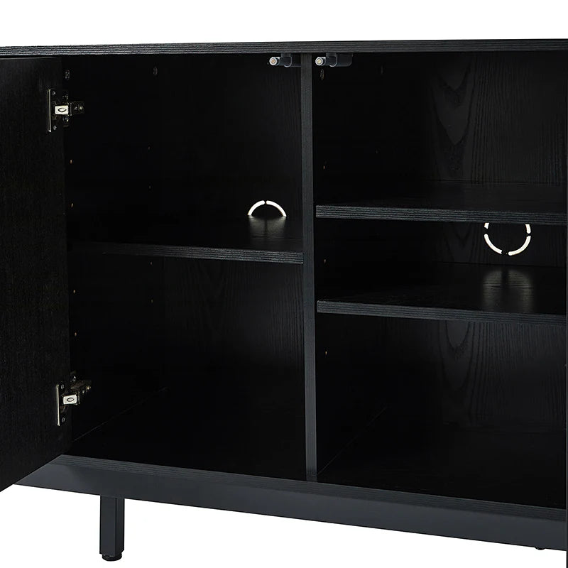 Beat Mid-century Modern 4-door Sideboard with Adjustable Shelf