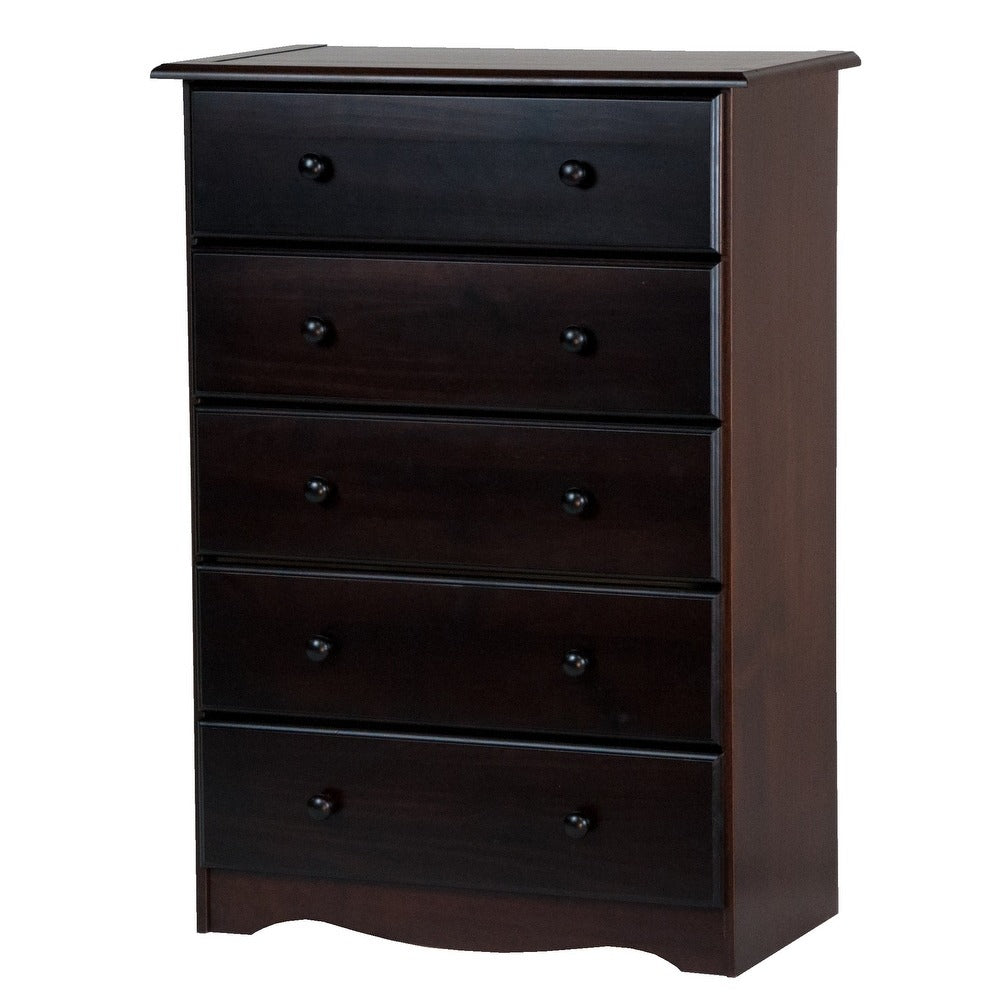 Palace Imports 100% Solid Wood 5-Drawer Chest with Metal or Wooden Knobs