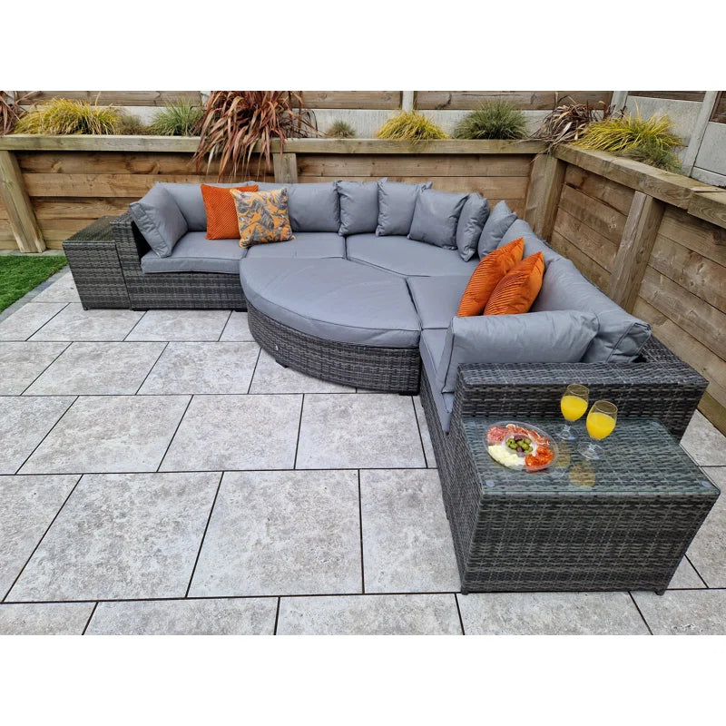 Berniss Wicker 8 - Person Garden Lounge Set with Cushions