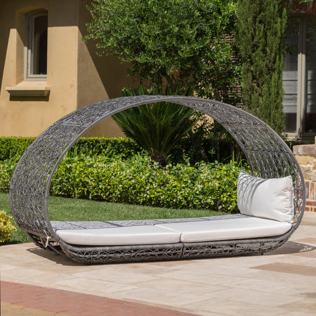 Lavina 91.26'' Aluminium.Wicker Outdoor Patio Daybed