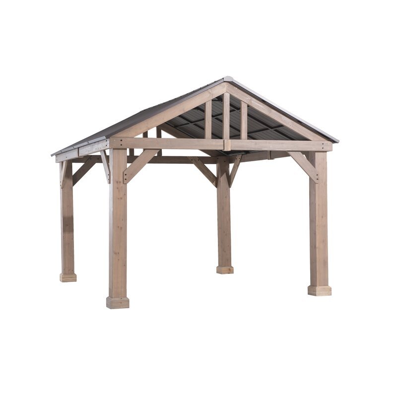 Sunjoy 14 Ft. W x 12 Ft. D Cedar Solid Wood Patio Gazebo