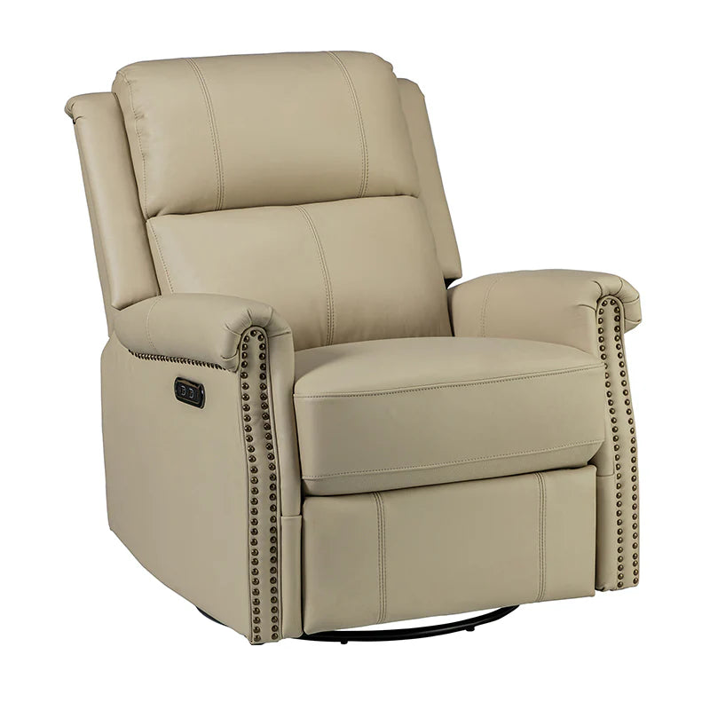 Kaietan Genuine Leather Power Rocking Recliner