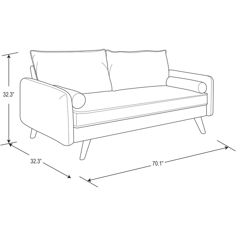Garren 70.1 Square Arm Sofa