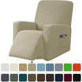 Subrtex Recliner Chair Cover Reversible Recline Sofa Slipcover with Side Pockets (Small. Khaki). Bronze