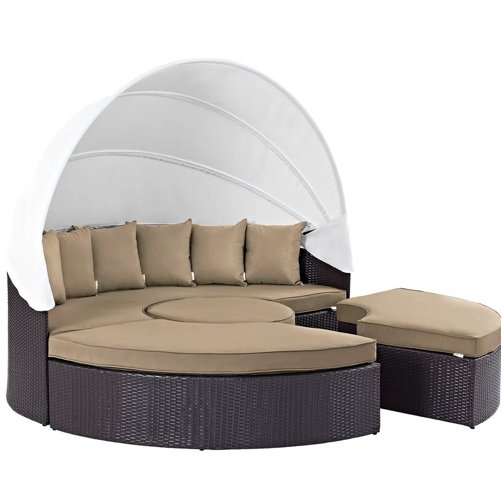 Quest Wicker Rattan Outdoor Patio Canopy Sectional Daybed