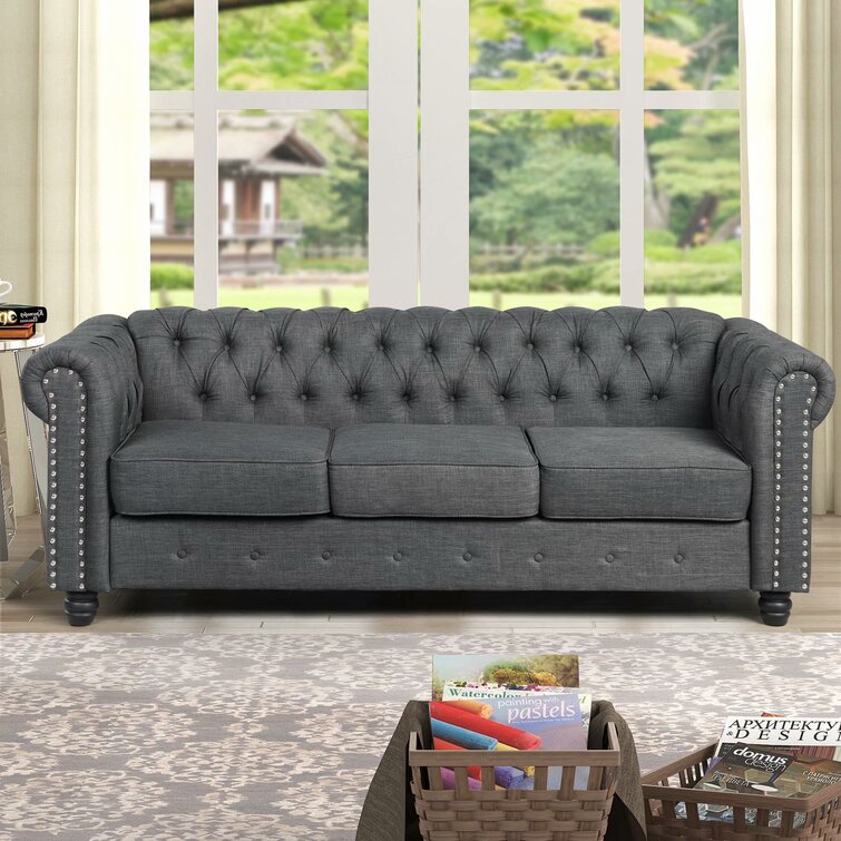 Gilles 82 Rolled Arm Chesterfield Sofa