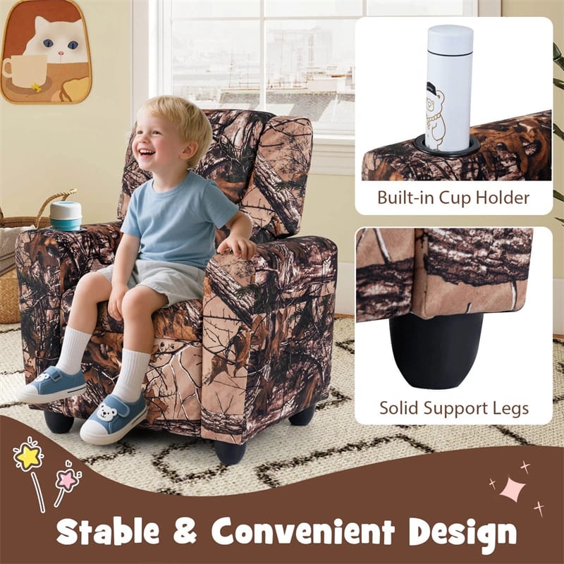 Kids Recliner Chair with Cup Holder & Side Pocket. Adjustable Toddler Lounge Sofa. Ergonomic Children Armchairs for Boys Girls Age 3+. 150lbs