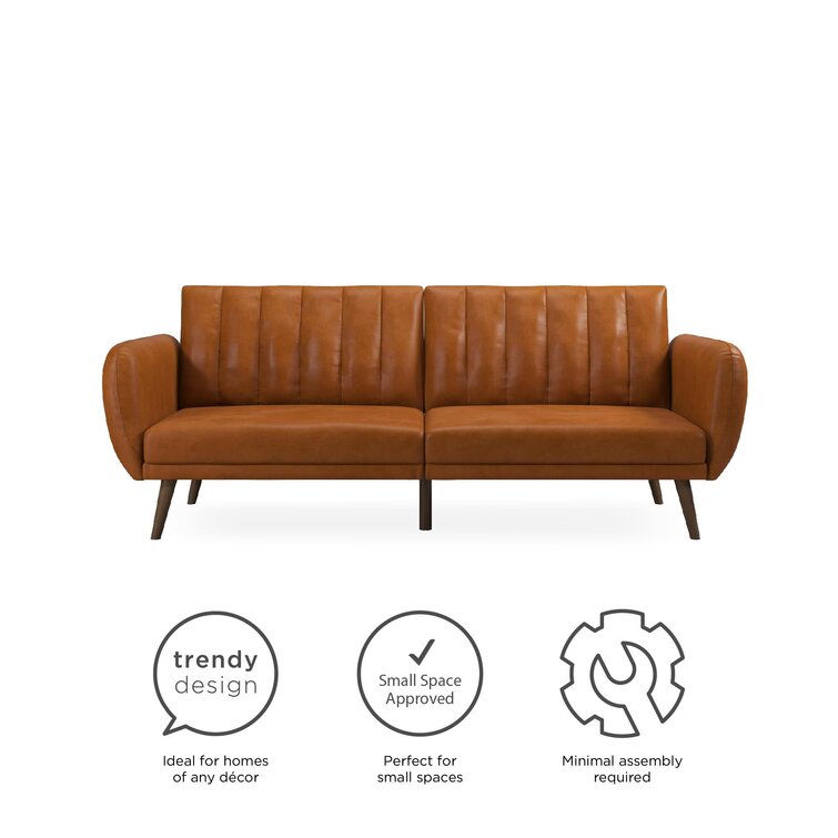 Brittany 81.5'' Vegan Leather Convertible Sofa