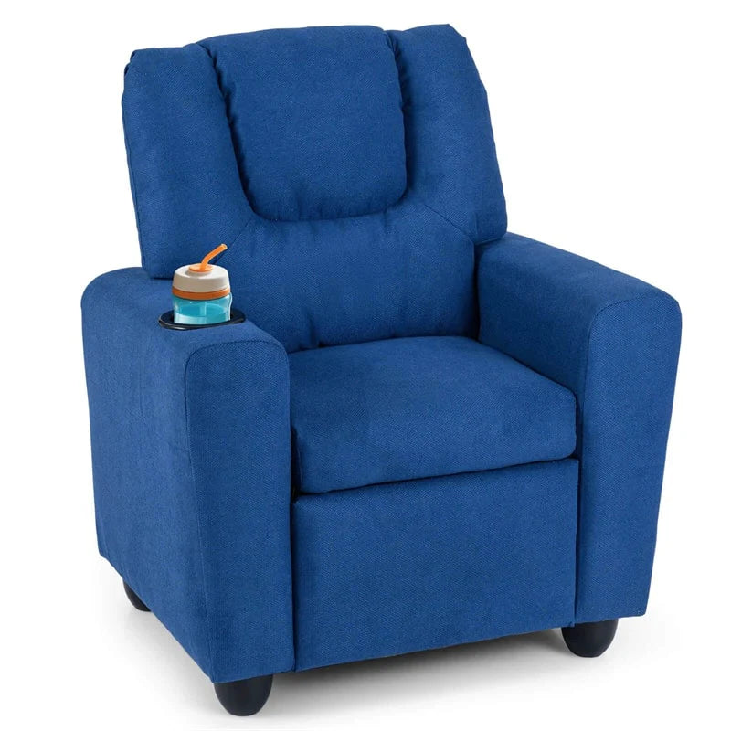 Kids Recliner Chair with Cup Holder & Side Pocket. Adjustable Toddler Lounge Sofa. Ergonomic Children Armchairs for Boys Girls Age 3+. 150lbs