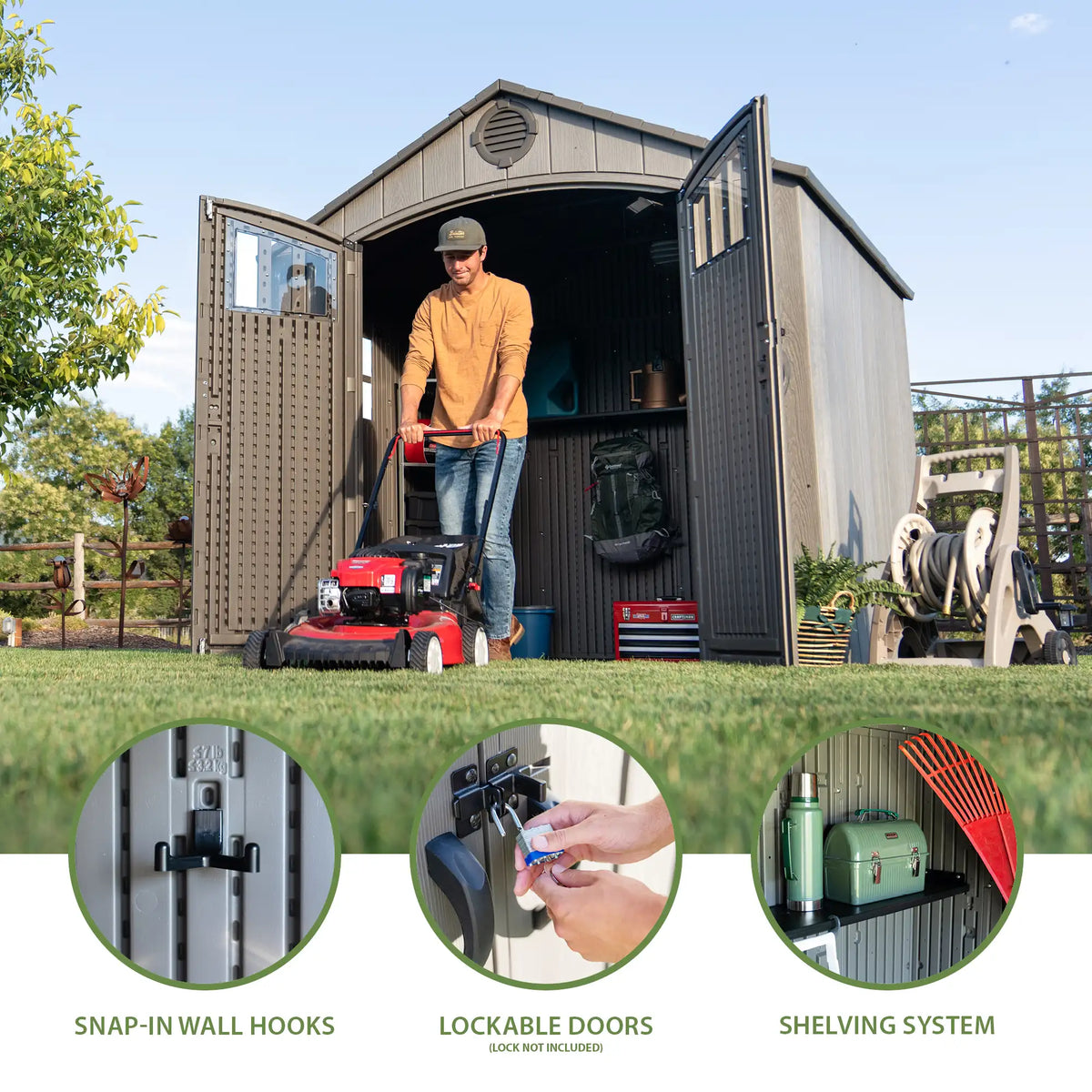 LIFETIME 8 FT. X 7.5 FT. OUTDOOR STORAGE SHED