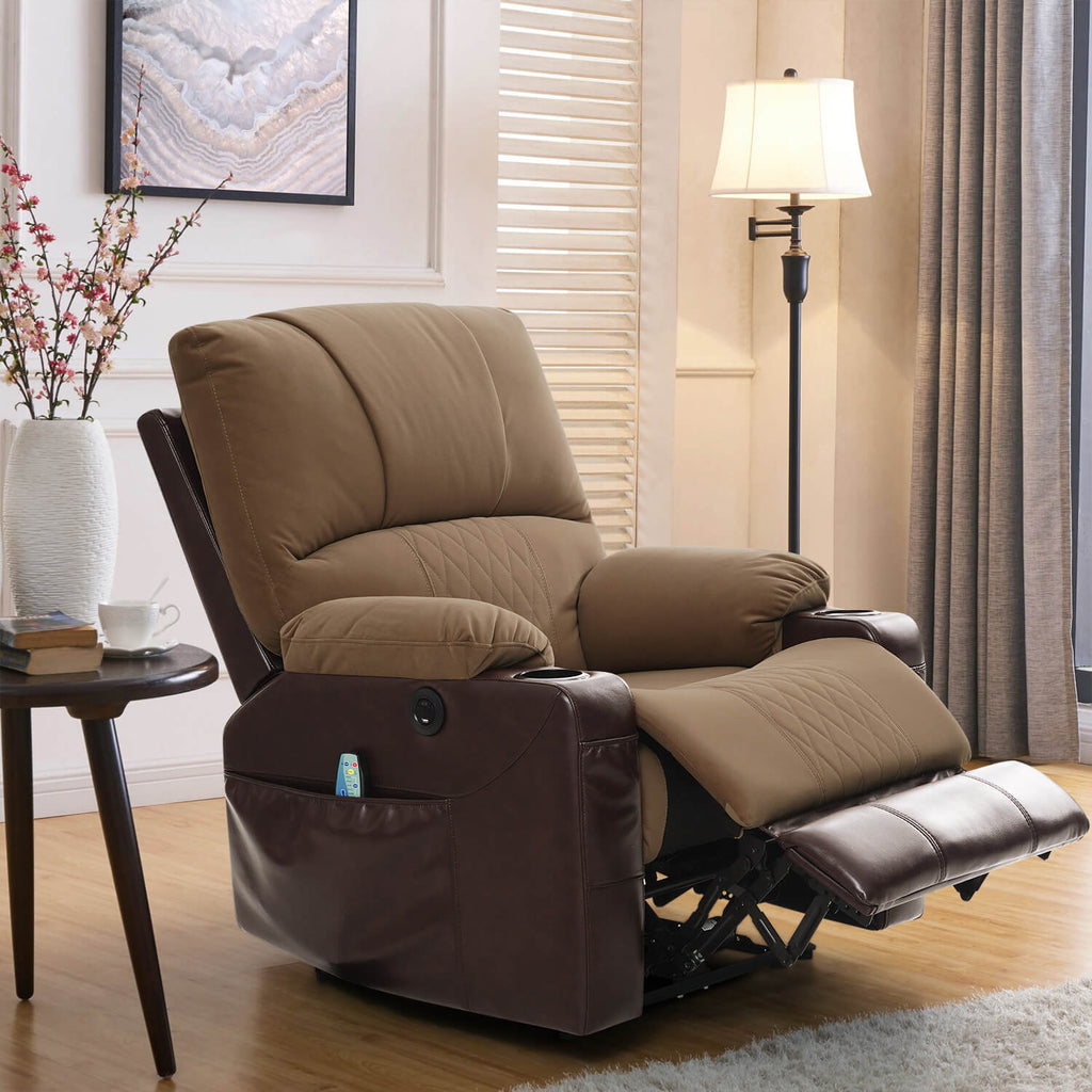 Power Recliner Chair with Heat and Massage. Wall Hugger