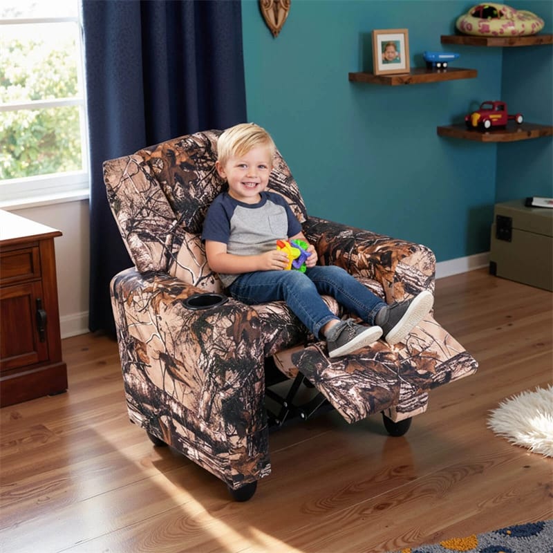 Kids Recliner Chair with Cup Holder & Side Pocket. Adjustable Toddler Lounge Sofa. Ergonomic Children Armchairs for Boys Girls Age 3+. 150lbs