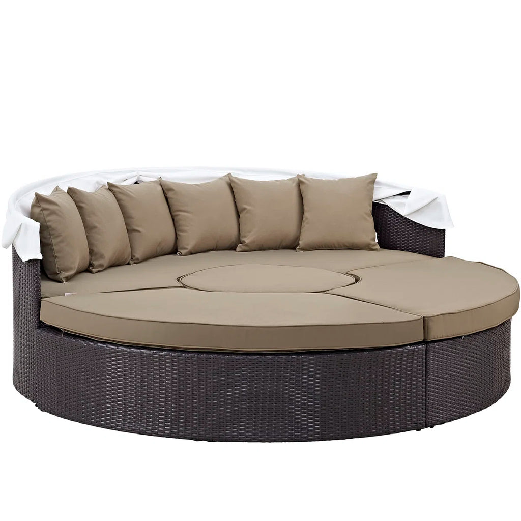 Quest Wicker Rattan Outdoor Patio Canopy Sectional Daybed