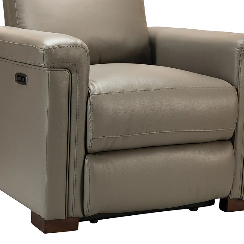 Lea 36.02 Wide Genuine Leather Power Recliner