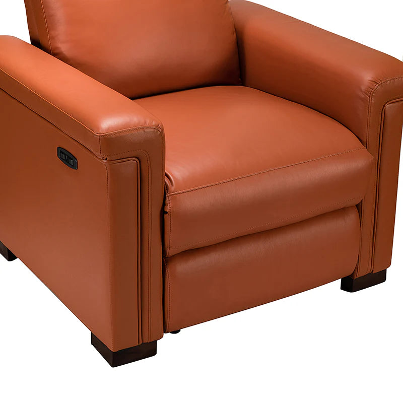 Lea 36.02 Wide Genuine Leather Power Recliner