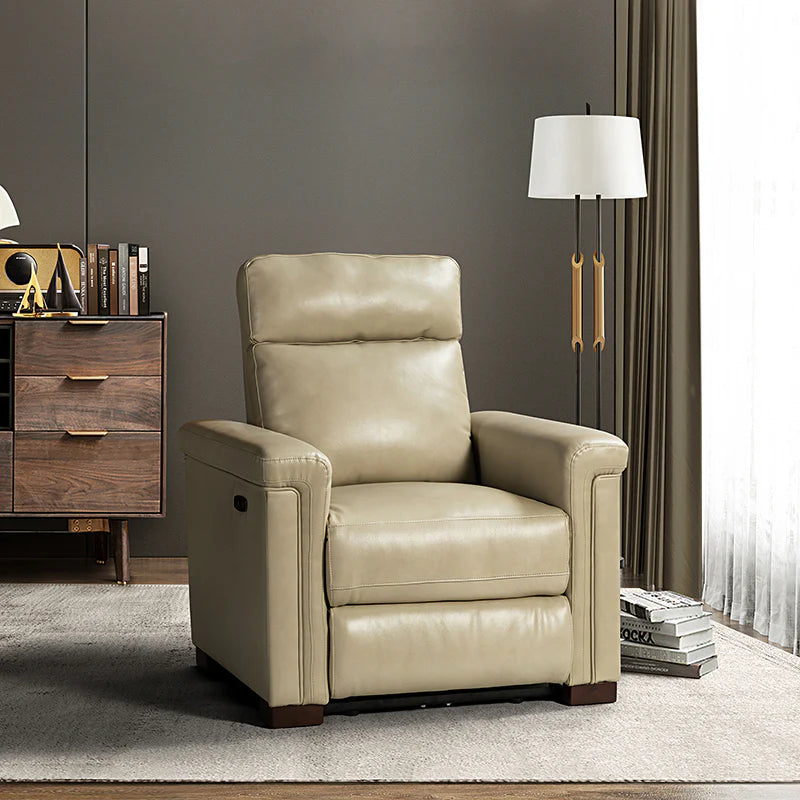 Lea 36.02 Wide Genuine Leather Power Recliner