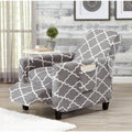 Velvet Plush Stretch Slipcover | Magnolia Collection by Great Bay Home Recliner / Grey