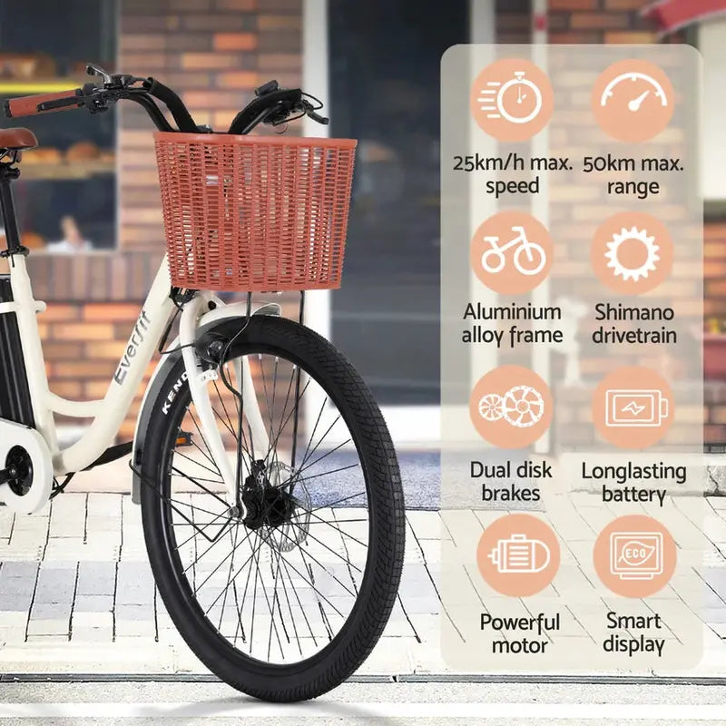 Everfit 26-Inch City E-Bike – Commuter Electric Bicycle with Integrated Battery
