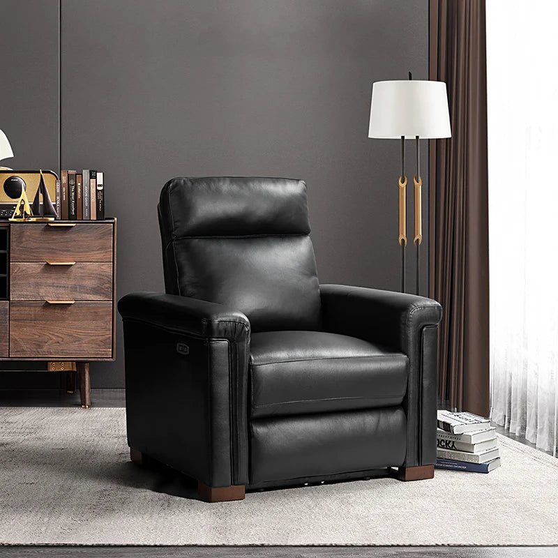 Lea 36.02 Wide Genuine Leather Power Recliner