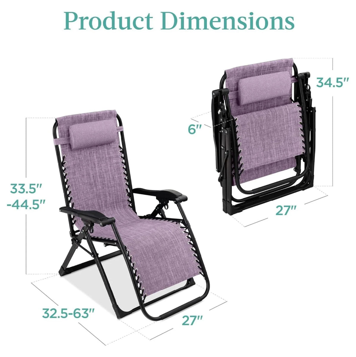 Oversized Chair. Folding Outdoor Patio Recliner. XL Anti Gravity Lounger W/Removable Cushion. Cup Holder. Side Tray. 350 lb Capacity - Taupe
