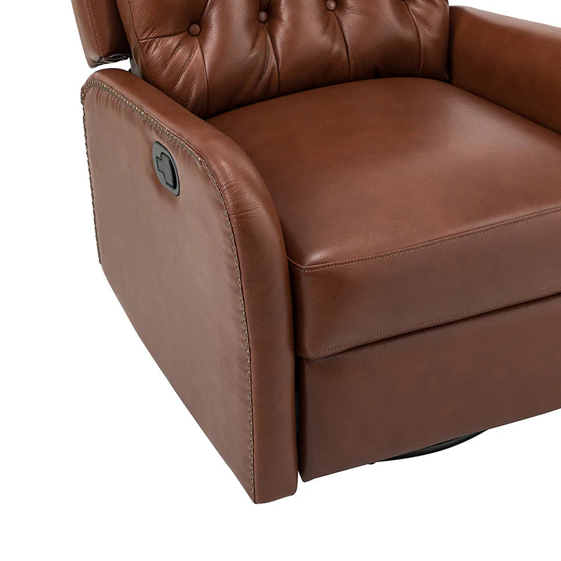 Francisco Genuine Leather Manual Swivel Recliner