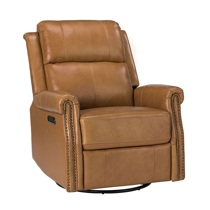 Kaietan Genuine Leather Power Rocking Recliner