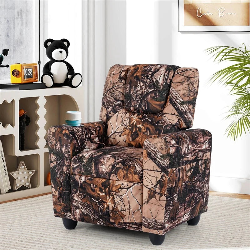 Kids Recliner Chair with Cup Holder & Side Pocket. Adjustable Toddler Lounge Sofa. Ergonomic Children Armchairs for Boys Girls Age 3+. 150lbs