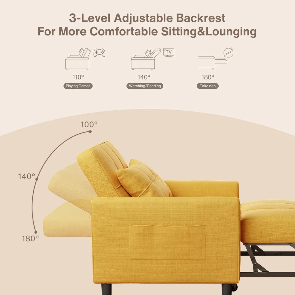 Convertible Sleeper Chair. Aiho 3 - in - 1 Convertible Sofa Bed Recliner Chair with Pull Out Couch - Dark Gray