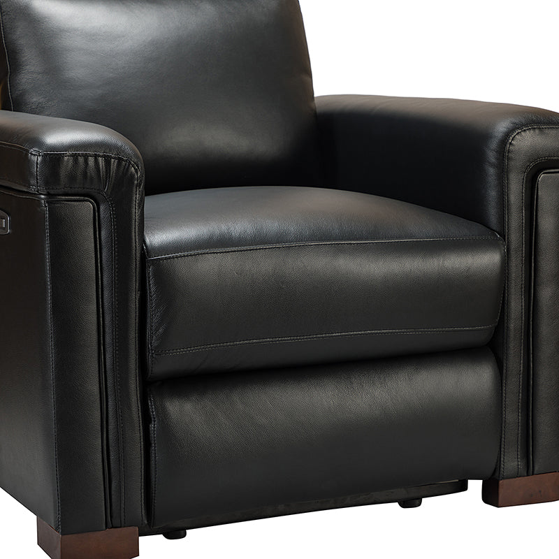 Lea 36.02 Wide Genuine Leather Power Recliner