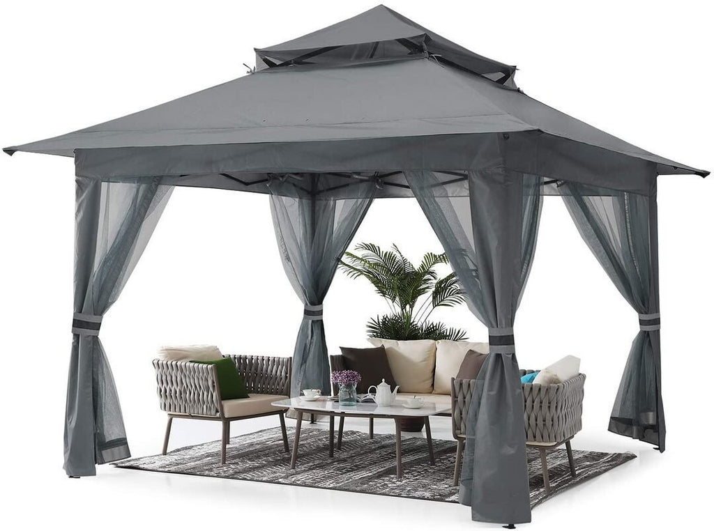 13x13 Gazebo Tent Outdoor Pop up Gazebo Canopy Shelter with Mosquito Netting